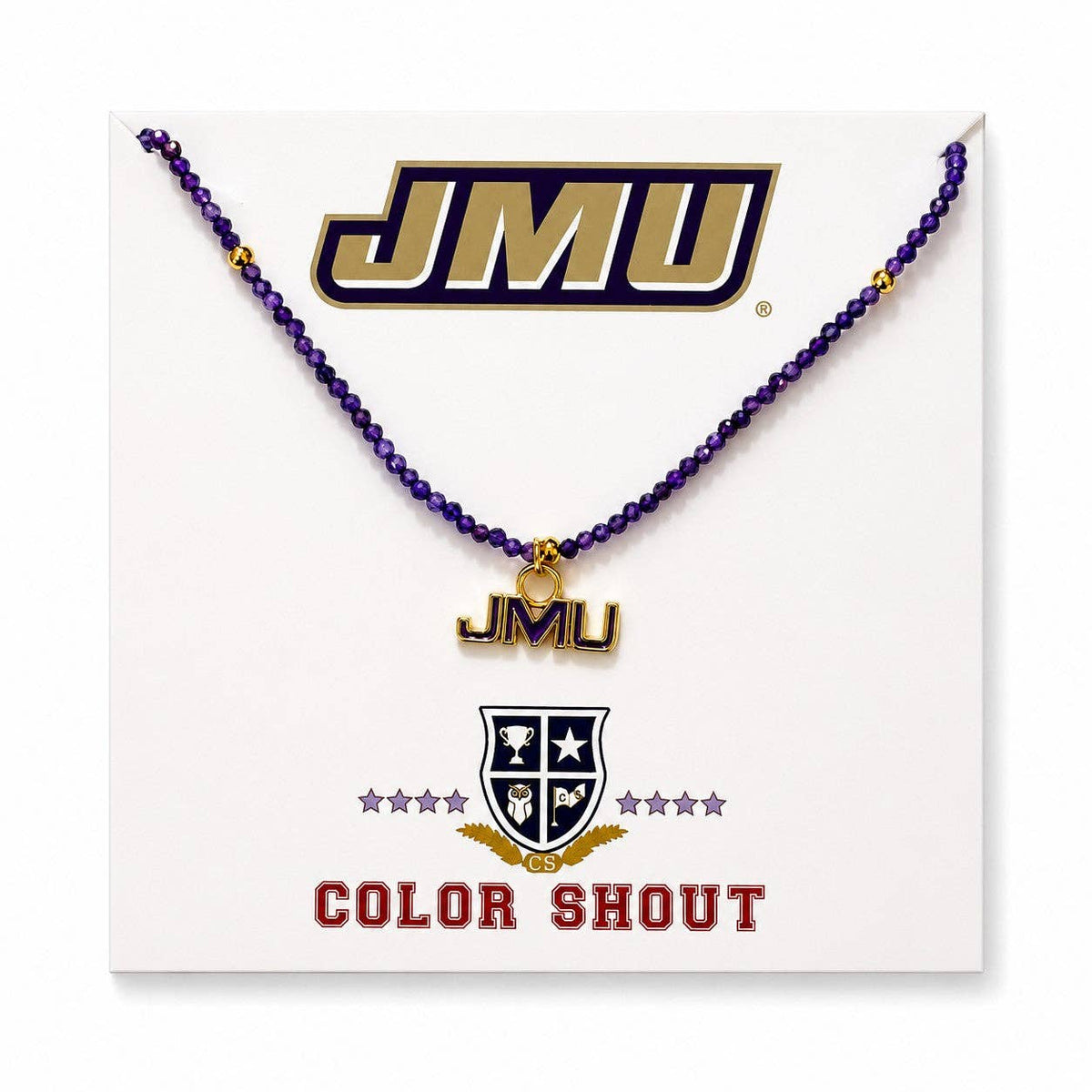 James Madison Dukes Logo Gemstone Spirit Necklace