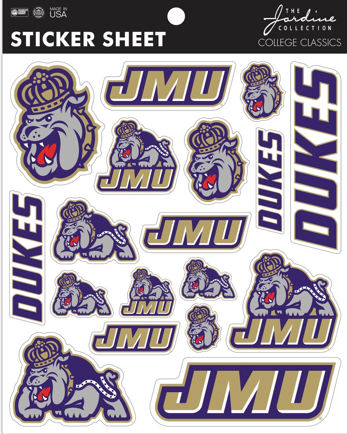 JMU Sticker Sheet