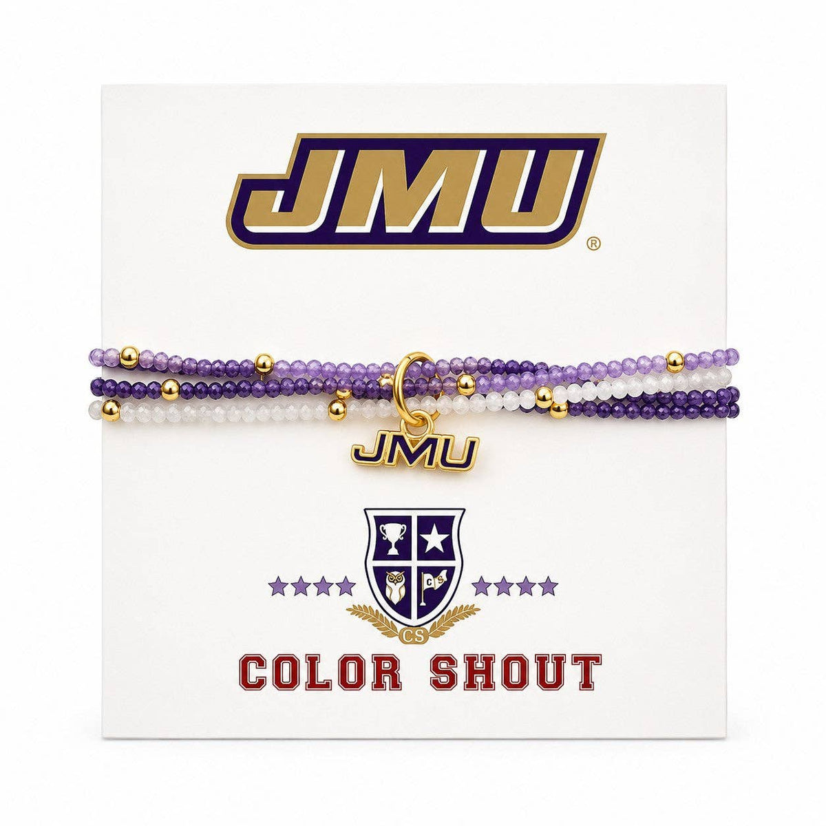 James Madison Dukes Logo Gemstone Bracelet Spirit Stack
