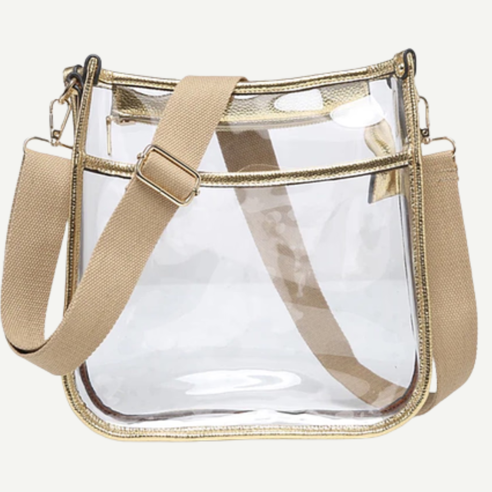 Posie Clear Vegan Crossbody Gold