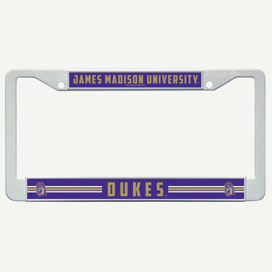 James Madison Dukes Plastic Auto Frame, vibrant team logo, 6 x 12.25 inches, high-quality plastic