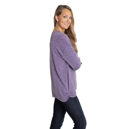 JMU Bailey V-Neck Ruched Top - IN STOCK