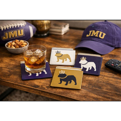 JMU Duke Dog Vegan Leather Coaster Set (4 Pack)