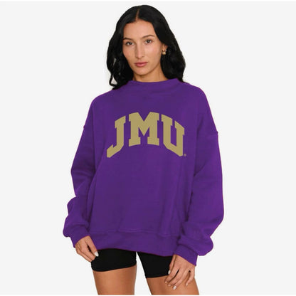 JMU Mock Neck Sweatshirt - JMU PURPLE / XS - Sweatshirt
